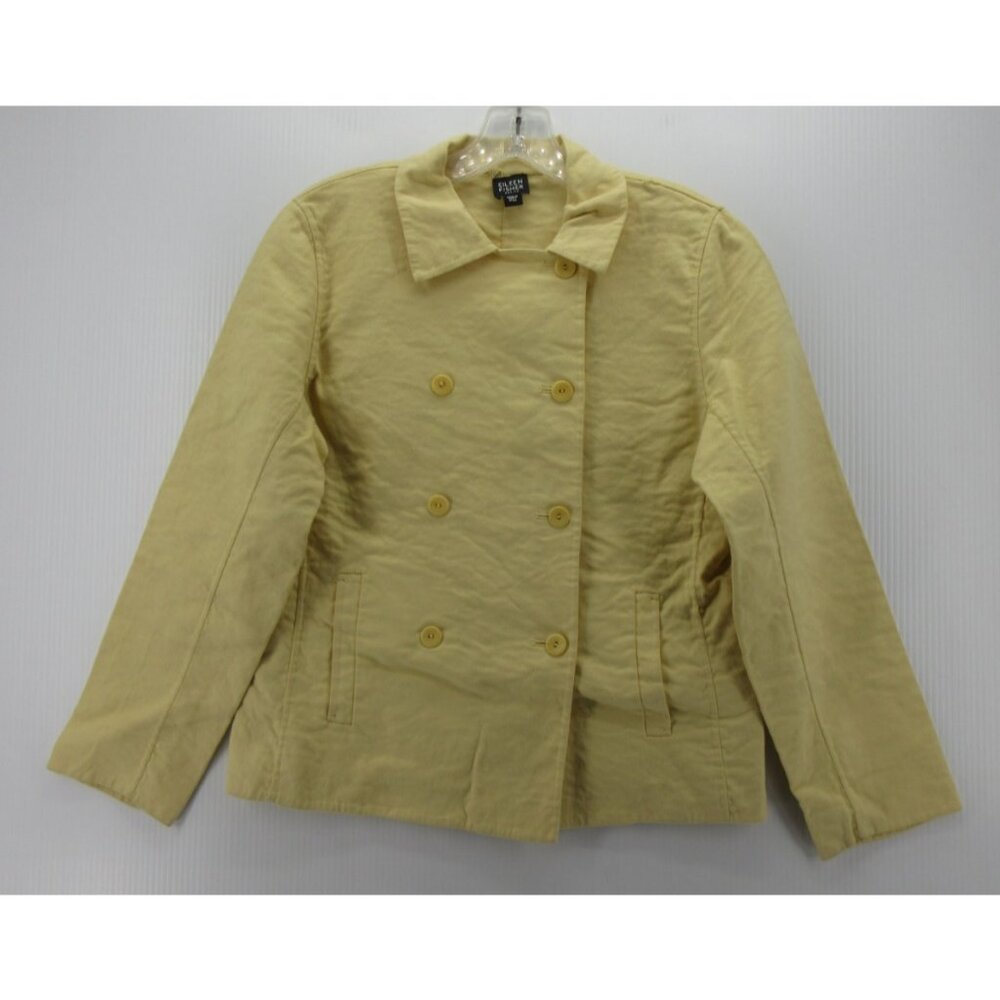 Eileen Fisher Jacket Medium Petites Peacoat Double Breasted Blazer